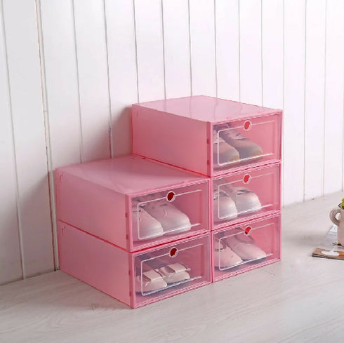 Plastic Thickened Foldable Dustproof Storage Box x6